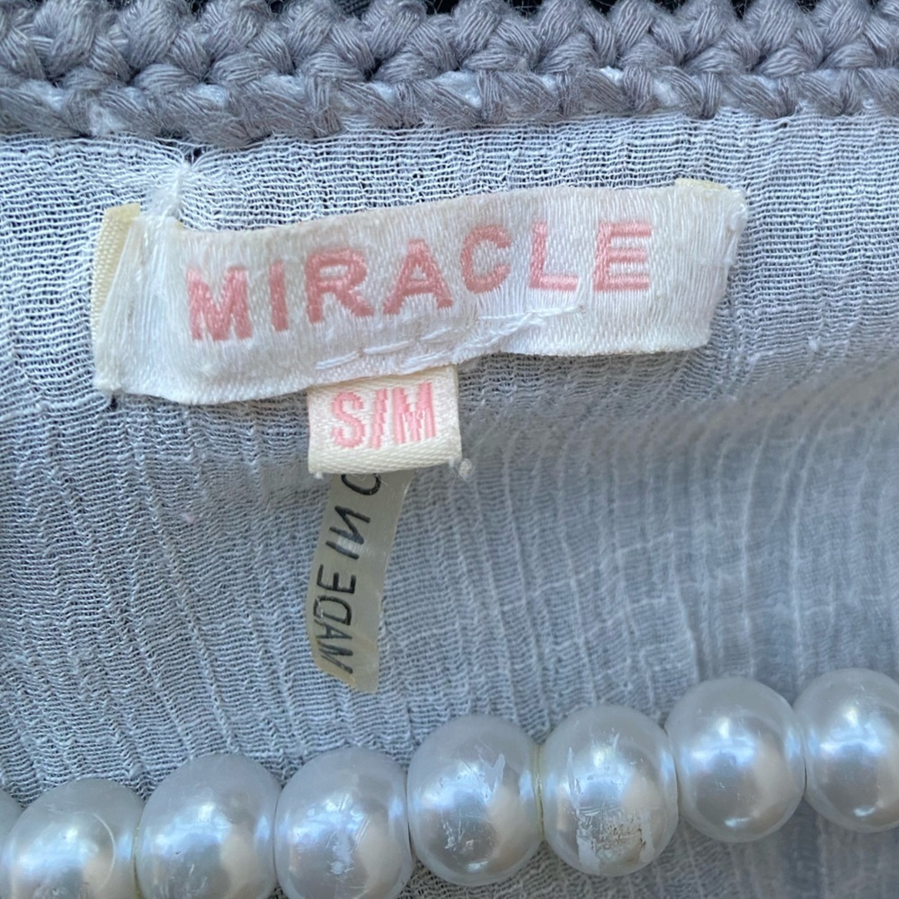 Miracle Gray Tunic vest boho beach festival Fringe macrame - Picture 5 of 8